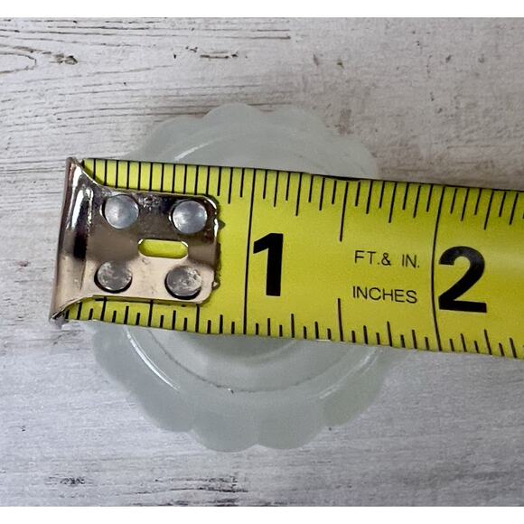 Vintage 1980s Frosted Glass Scalloped Mini Bowls Salt Cellars Candle Holders Set - Picture 5 of 6